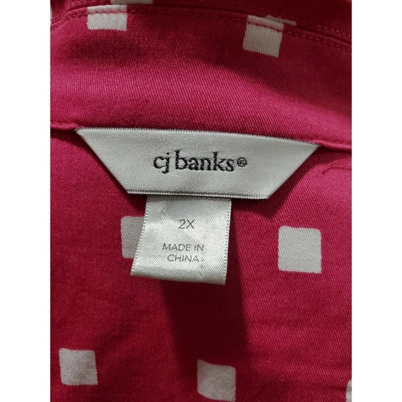 CJ Bank Women Solid Pink Cotton Long Sleeve Buttons Front Casual Jacket Size 2X - Picture 9 of 11